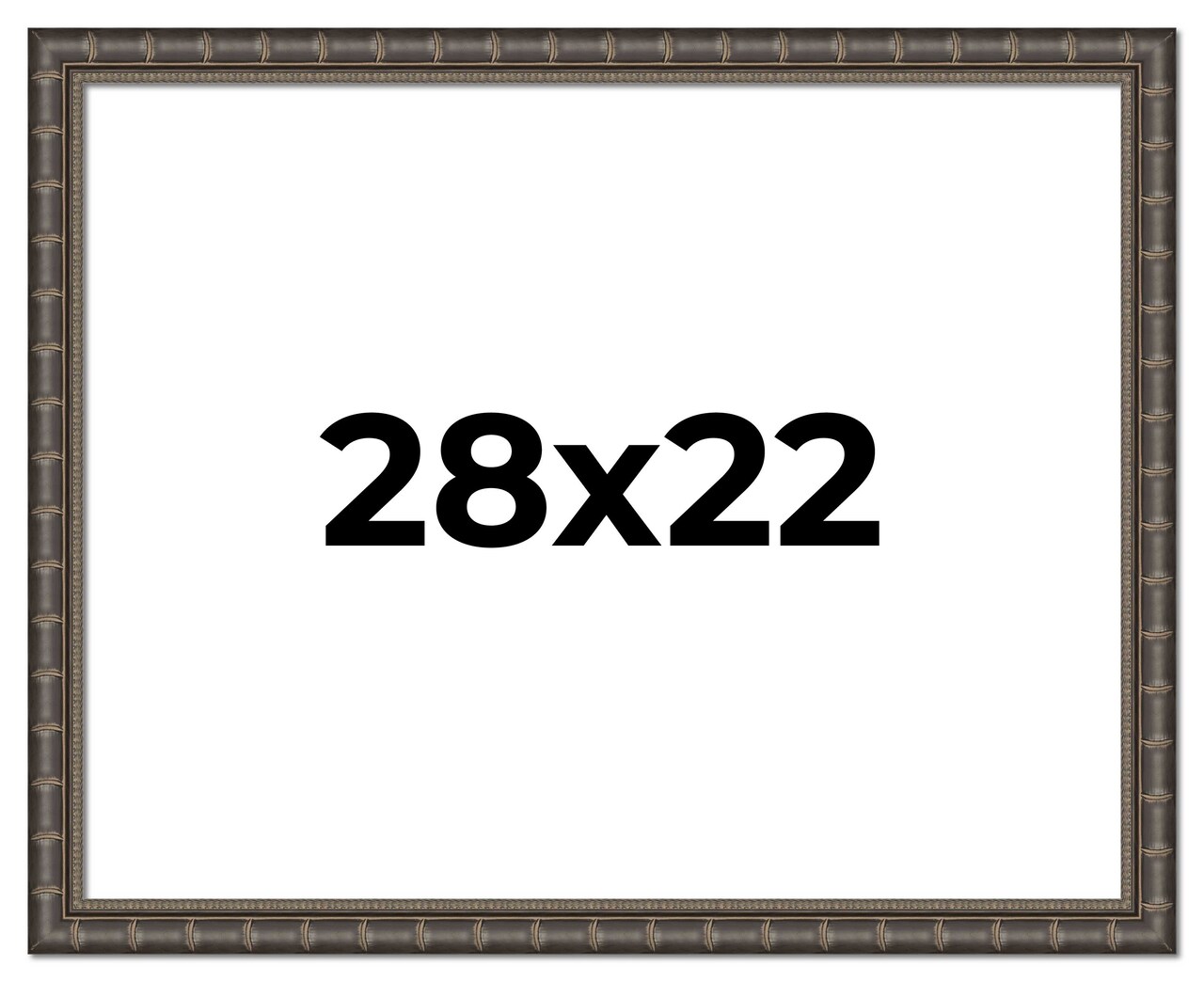 28x22 Modern Bamboo Picture Frame with UV-Resistant Acrylic & Acid Free Backing, Available in  5 Finishes - Gold, Silver, Brown, Black, and Natural